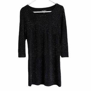 Trixxi Black Sparkle Long Sleeve Dress L